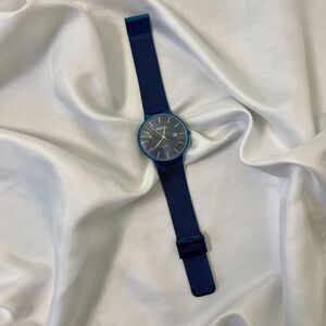 Biden Navy Blue Mesh Metal Adjustable Band Wrist Watch